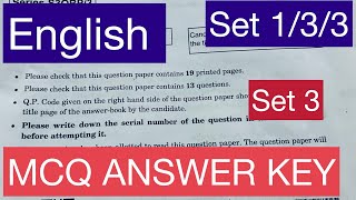 English Answer Key 2024 Class 12  Set 3 Answer key  22 feb 2024 [upl. by Zobias]