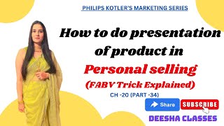 CH 20  PART 34  HOW TO DO PRESENTATION amp DEMONSTRATION IN PERSONAL SELLING  IBPS SO NET HTET [upl. by Stein585]