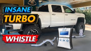 Installing 5quot Exhaust and Tune on GMC Duramax 2500  Insane Turbo Whistle [upl. by Paxton]