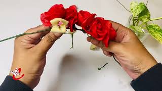 Hair accessories making at home  Fabric flower making [upl. by Salim302]