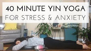 Yin Yoga for Anxiety and Stress Relief  40 Minutes All Levels  Alana Kane Yoga [upl. by Rafaelle]