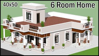 400quotx500quot 6 Room 3D House Plan  Villa Design  Village House Design  Gopal Architecture [upl. by Barta]