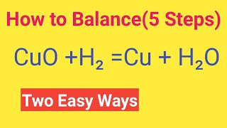 CuO H2 Cu H2O Balanced EquationCopper iioxide  Hydrogen Copper plus Water Balanced Equation [upl. by Pammi]