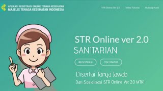 Panduan Pembuatan STR Online Ver 20  STR Sanitarian [upl. by Willock]