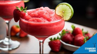 Strawberry Daiquiri Classic amp Frozen  How to make a Strawberry Daiquiri Cocktail Recipe Popular [upl. by Aniuqal]