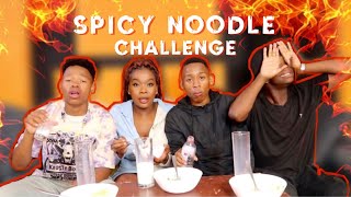 EXTREMELY HOT SPICY NOODLE CHALLENGE W JAZZ [upl. by Alusru]