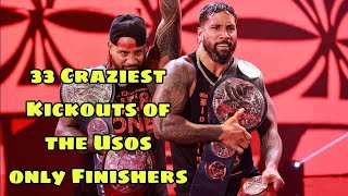 33 Craziest Kickouts of The Usos Only Finishers HD [upl. by Aivalf]