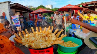 Trying A Fried Cassava At Mama Ngina Waterfront In MOMBASA with twebazetv95 [upl. by Shandie]