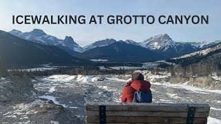 ICEWALKING AT GROTTO CANYON  CANMORE  ALBERTA [upl. by Letnuhs]