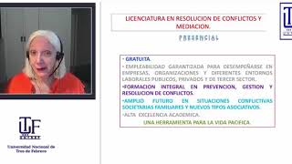 UNTREF  Licenciatura en Resolución de Conflictos y Mediación  Silvana Millan [upl. by Odrarebe]