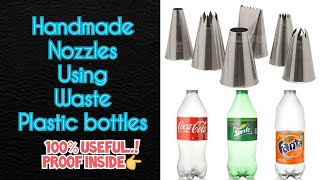 Homemade Nozzles for cake decoration  DIY  Easy nozzles using plastic bottles  Thalaivazhai [upl. by Gnal]