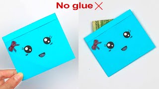 DIY paper pouch  Origami paper bag  No glue paper craft  Paper school craft [upl. by Germana813]