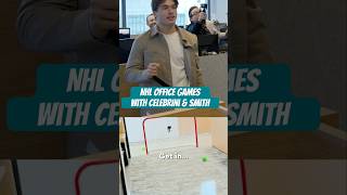 Celebrini Smith Play Office Game at NHL HQ 🏒🥅 [upl. by Phene]