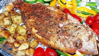 Just 3 Ingredients Oven Baked Red Snapper in 5 minutes  Oven Baked Whole Fish [upl. by Pippas]