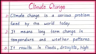 10 Lines on Climate Change in English Essay on Climate Change [upl. by Sianna]