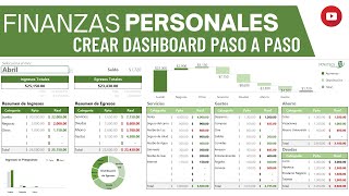 Plantilla para Organizar tus FINANZAS PERSONALES en Excel  Paso a paso de cómo crear el Dashboard [upl. by Yasnil]