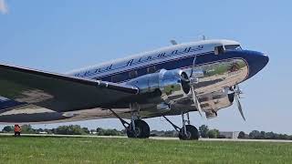 LEGEND AIRWAYS DC3 ARRIVAL EAA AIRVENTURE OSHKOSH 2024 [upl. by Goulden12]