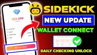 Sidekick airdrop new big update 🔥 Sidekick daily checking unlock amp battle Pass unlock [upl. by Northey563]