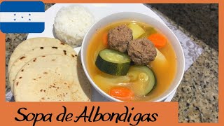 Como Hacer SOPA de ALBONDIGAS Hondureña 🇭🇳 MEATBALL Soup [upl. by Adamok890]