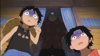 Luffy Ace Sabo And Dadan Beats Up By Garp  Eng Dub HD [upl. by Hadeehuat]