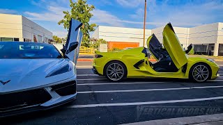 pazong13 Chevrolet Corvette C8 from CA just got some lambo doors kit installed by Vertical Doors Inc [upl. by Darrej171]