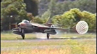 Hawker Hunter ZKJIL Ardmore landing and shutdown [upl. by Carlyn]