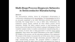 Multi Stage Process Diagnosis Networks in Semiconductor Manufacturing [upl. by Nirrej]