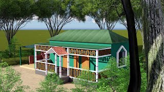 টয়লেট সহ দুই রুমের টিনশেড বাড়ির ডিজাইন tin set bari 2 roomtin shed house design [upl. by Ertsevlis352]