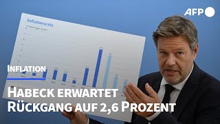 Habeck erwartet 26 Prozent Inflation 2024  13 Prozent Wachstum  AFP [upl. by Nigel151]