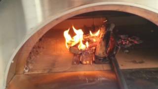 Accensione e cottura pizza con forno AgriEuro Cibus 80x60 Inox [upl. by Elleirbag]