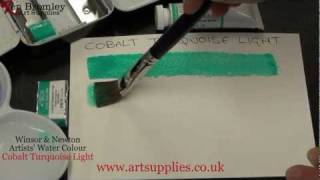 Winsor amp Newton Artists Water Colour paint Cobalt Turquoise Light 191 Series 4 [upl. by Flodur]