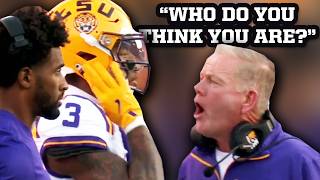 Brian Kelly screams at LSU receiver Chris Hilton Jr because he keeps jumping a breakdown [upl. by Esiole]