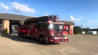 Zoneton fire protection district Engine8134 and quint8155 responding [upl. by Iaka]