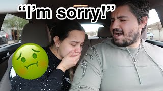 GETTING CAR SICK AND THEN THROWING UP PRANK ON BOYFRIEND CUTE REACTION [upl. by Clemmy594]