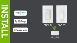 How to install the Leviton Decora Smart No Neutral Smart Switch Smart Dimmer Switch amp WiFi Bridge [upl. by Kosse986]