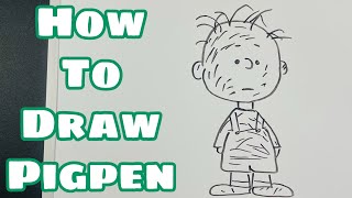 【EASY】How to draw PigpenPeanuts Step by Step [upl. by Aynna]