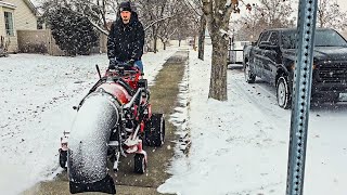 Blowing Snow With A GIANT Leaf Blower Toro Pro Force Blower [upl. by Spense133]