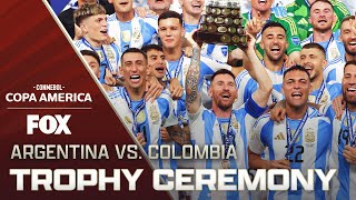 2024 Copa América Final Argentinas trophy ceremony following 10 victory over Colombia [upl. by Griff418]