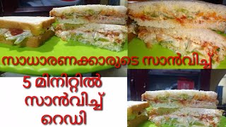 വീട്ടിലുള്ള സാധനങ്ങൾ മാത്രം മതി  Vegetable Sandwich Recipe Malayalam  Veg Mayo Sandwich  Sandwich [upl. by Isis568]