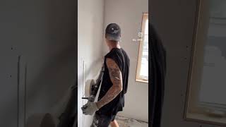 Autotaper bazooka satisfyingvideo construction drywalltaper satisfying [upl. by Ahsenom]