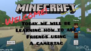 Minecraft PE How to Add Friends Using a Gamertag [upl. by Merete]