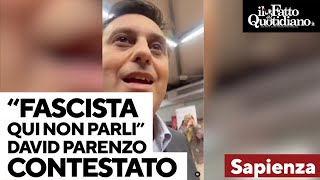 Parenzo contestato alla Sapienza quotNon mi fanno parlarequot quotFascista giustifica il genocidio a Gazaquot [upl. by Sorazal]