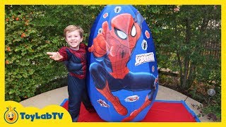 Giant Egg Surprise Opening Huge Surprise Egg with Toys and Silly String Fun Family Video for Kids [upl. by Shandeigh613]