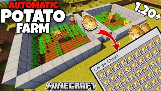 How To Make Automatic Potato Farm In Minecraft 120 Tutorial  Food Farm Mcpe [upl. by Spratt]