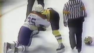 Keith Crowder vs Mike McPhee Round 3 amp Montreal Canadiens vs Boston Bruins Line Brawl 1986 [upl. by Lubin]