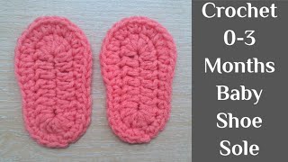 Guide to Crochet Shoe Sole  For 03 months baby [upl. by Amahs125]