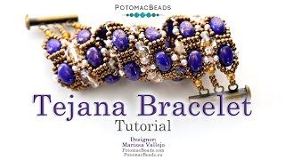 Tejana Bracelet  DIY Jewelry Making Tutorial by PotomacBeads [upl. by Machutte202]