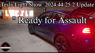 Tesla Model Y Light Show Update quot Ready for Assault quot  The Plugin Duo [upl. by Hoffman]