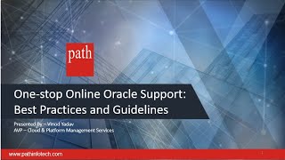 MOS Part 1 One stop Online Oracle Support  Best Practices and Guidelines [upl. by Cilka694]