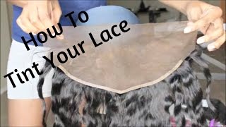 How To Tint Dye Lace Frontal To Match Skin Tone  Feat Unice Hair [upl. by Ycnaf]